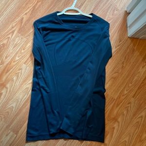 Size 8 Navy long sleeve lululemon running breathable shirt.